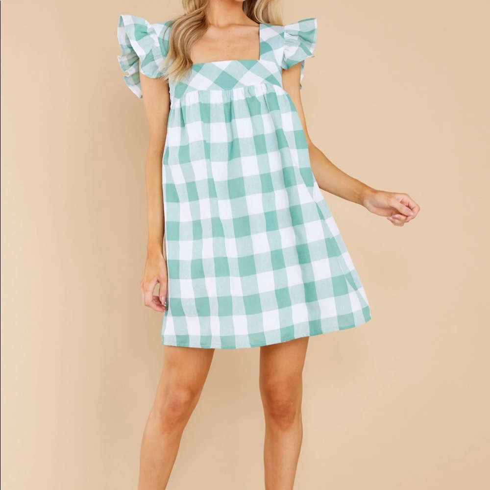 Travel Light Mint Gingham Dress